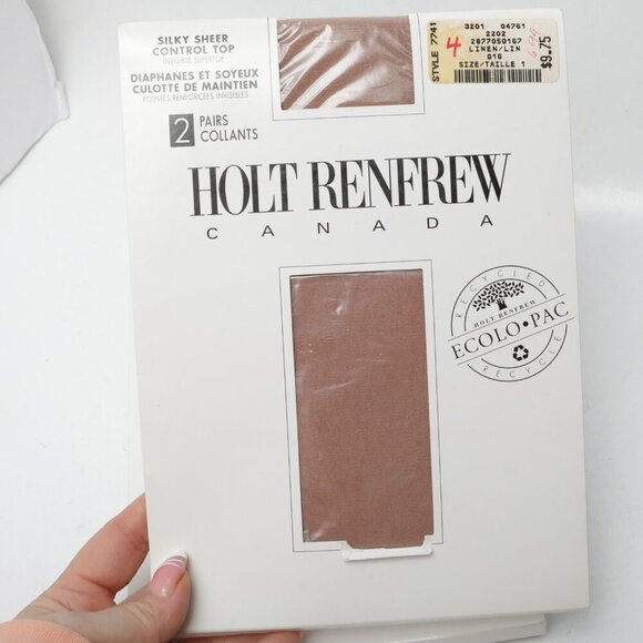 Vintage HOLT RENFREW Silky Sheer Pantyhose Nylons Control Top NEW 4 Pairs Lycra - Picture 8 of 8